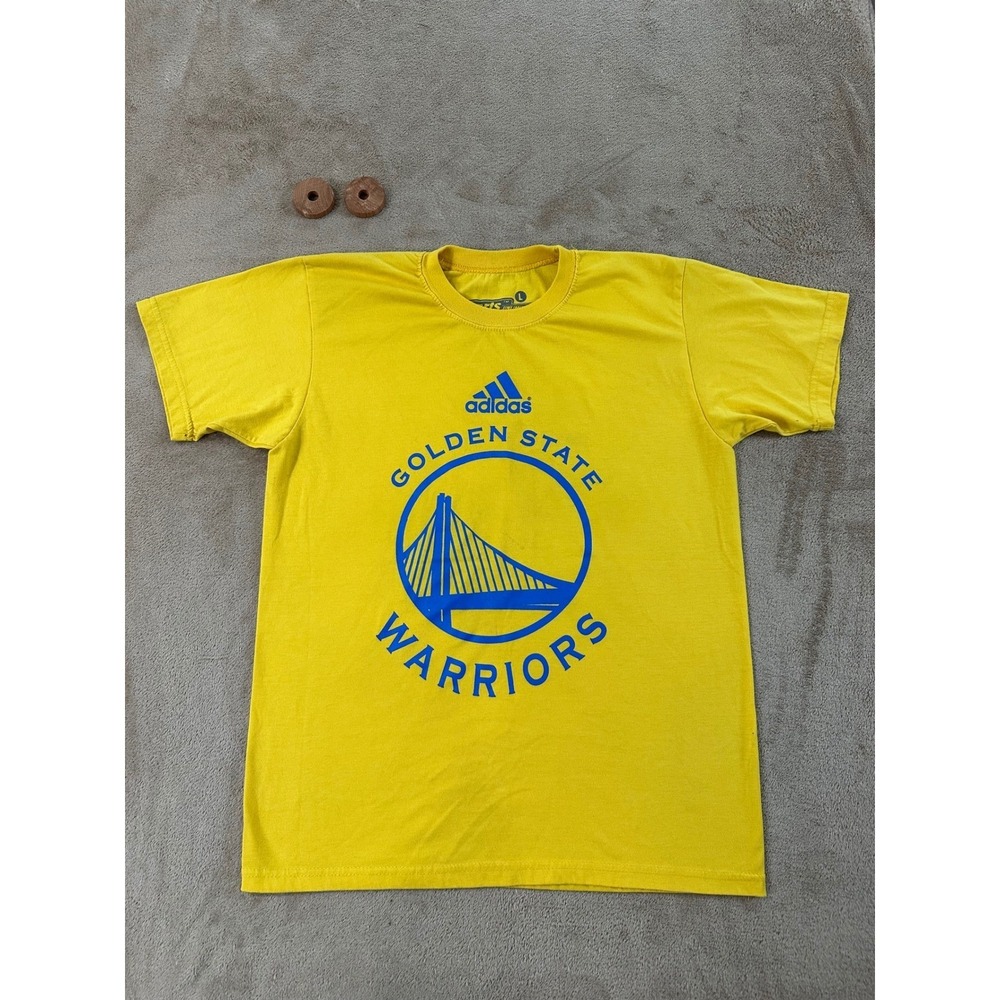 Sports Unlimited Adidas Golden State Warriors T-Shirt Mens L Yellow NBA Tee EUC